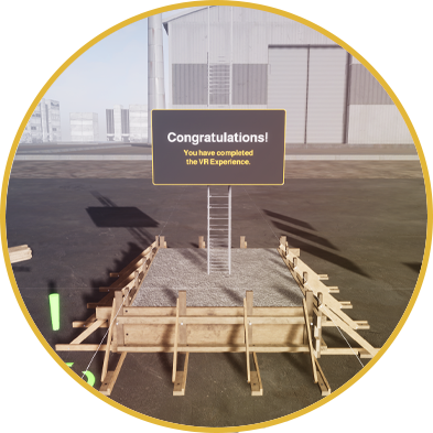 The Pile Falsework VR Experience allows you to take on the role of a construction worker, building a falsework system used in pile construction. 
